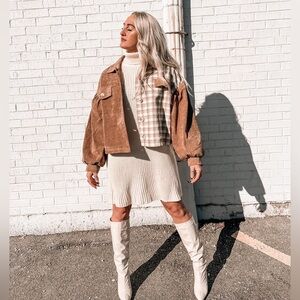 Neutral Corduroy Shacket